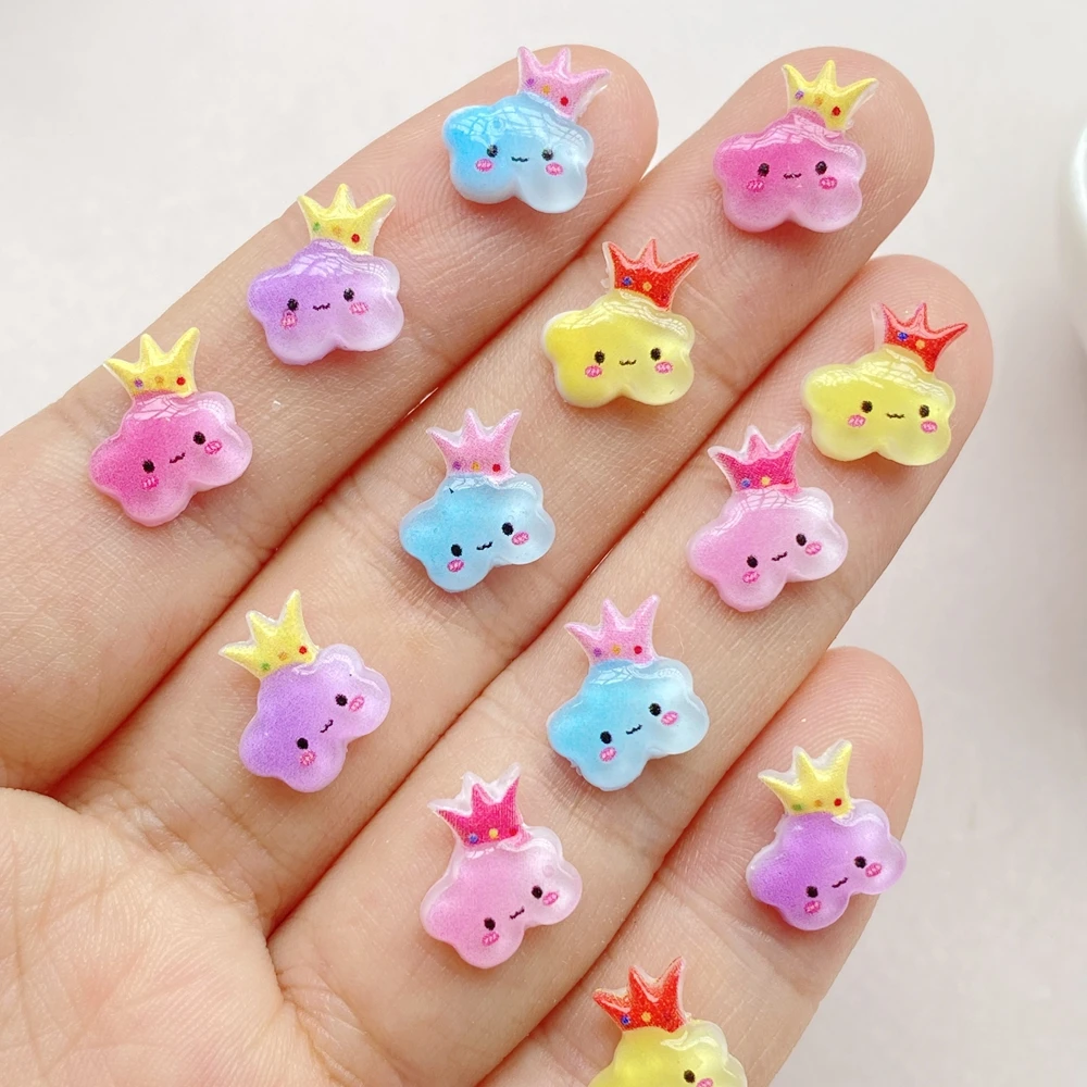 50Pcs Mixed Nail Art Resin Cartoon Cloud Series Charms Rhinestones DIY Craft For Nail 3D Decorations Jewelry