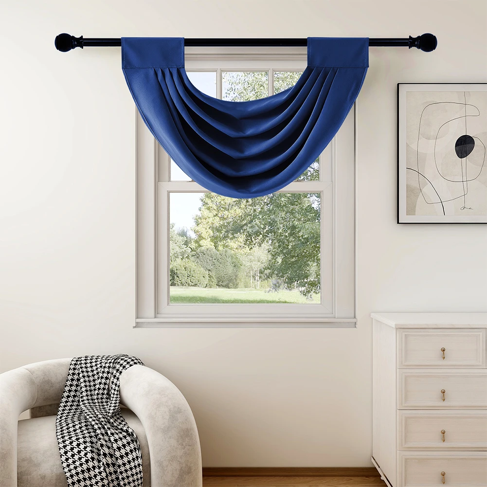 

Волнистый балдахин для гостиной, спальни, однотонные карманные шторы с листьями для окна, украшение для топа, домашний декор, 1 шт.