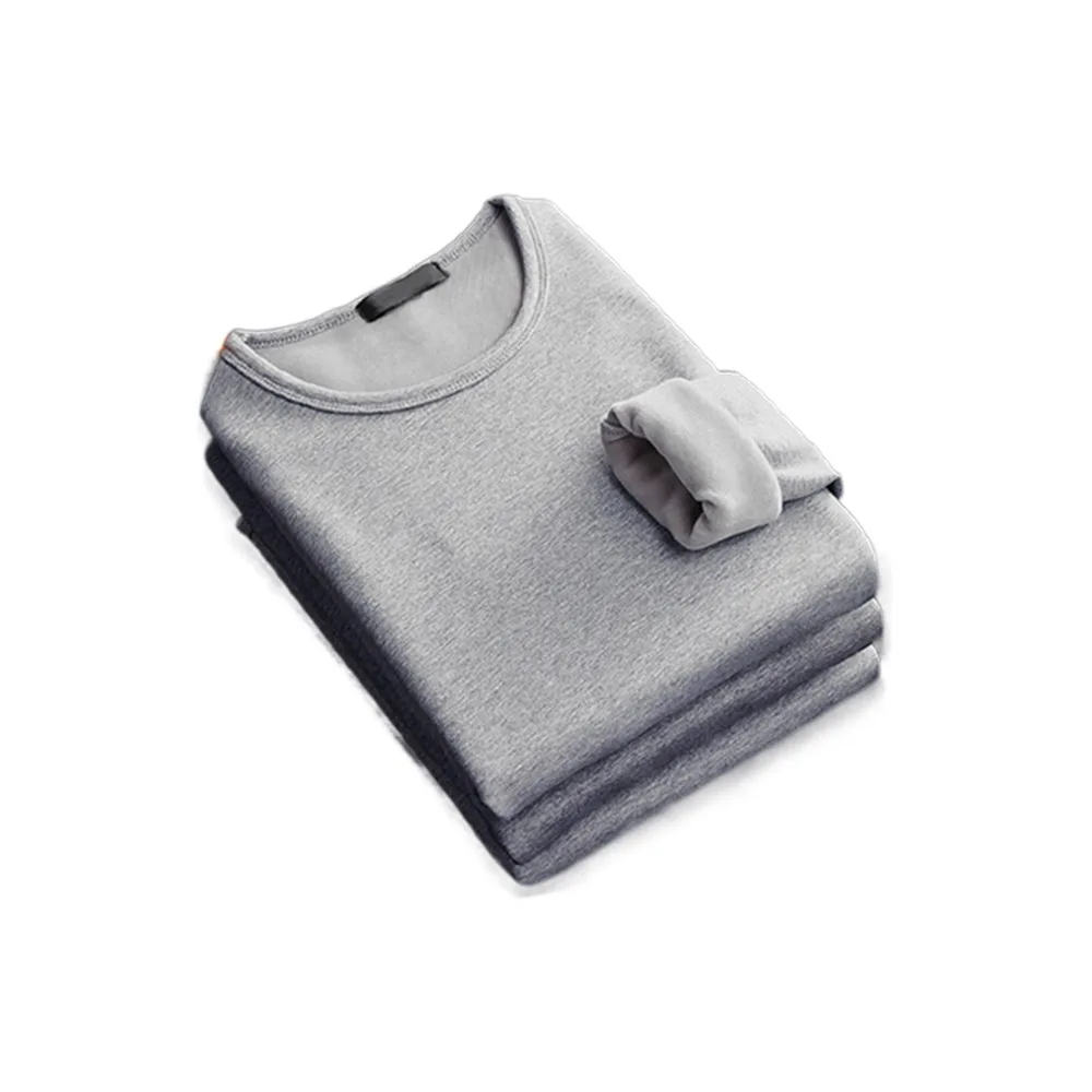 

Polyester Men's Thermal Underwear Cold Weather Base Layer Warm Long Sleeve Shirt Thermal Clothes Plus Velvet Shirt