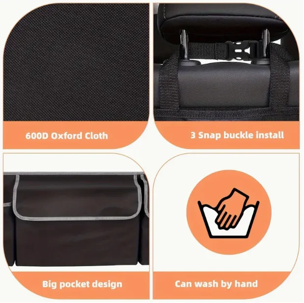 

Oxford Adjustable Storage Bag High Capacity Car Trunk Organizer With 4 Pockets Multi-Use Back Seat Storage Bag Durable Organizer