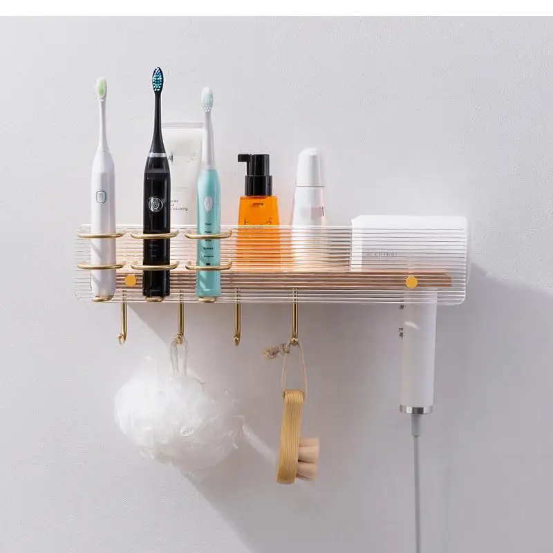 Bathroom Racks Are Suitable for Hair Dryer Brackets, Acrylic Racks, Wall-mounted Cosmetic Toothbrush Holders