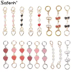 Cadena de extensión de bolso, correa de cadena en forma de corazón, hebilla colgante para bolso, accesorios para bolso de hombro, 1 unidad