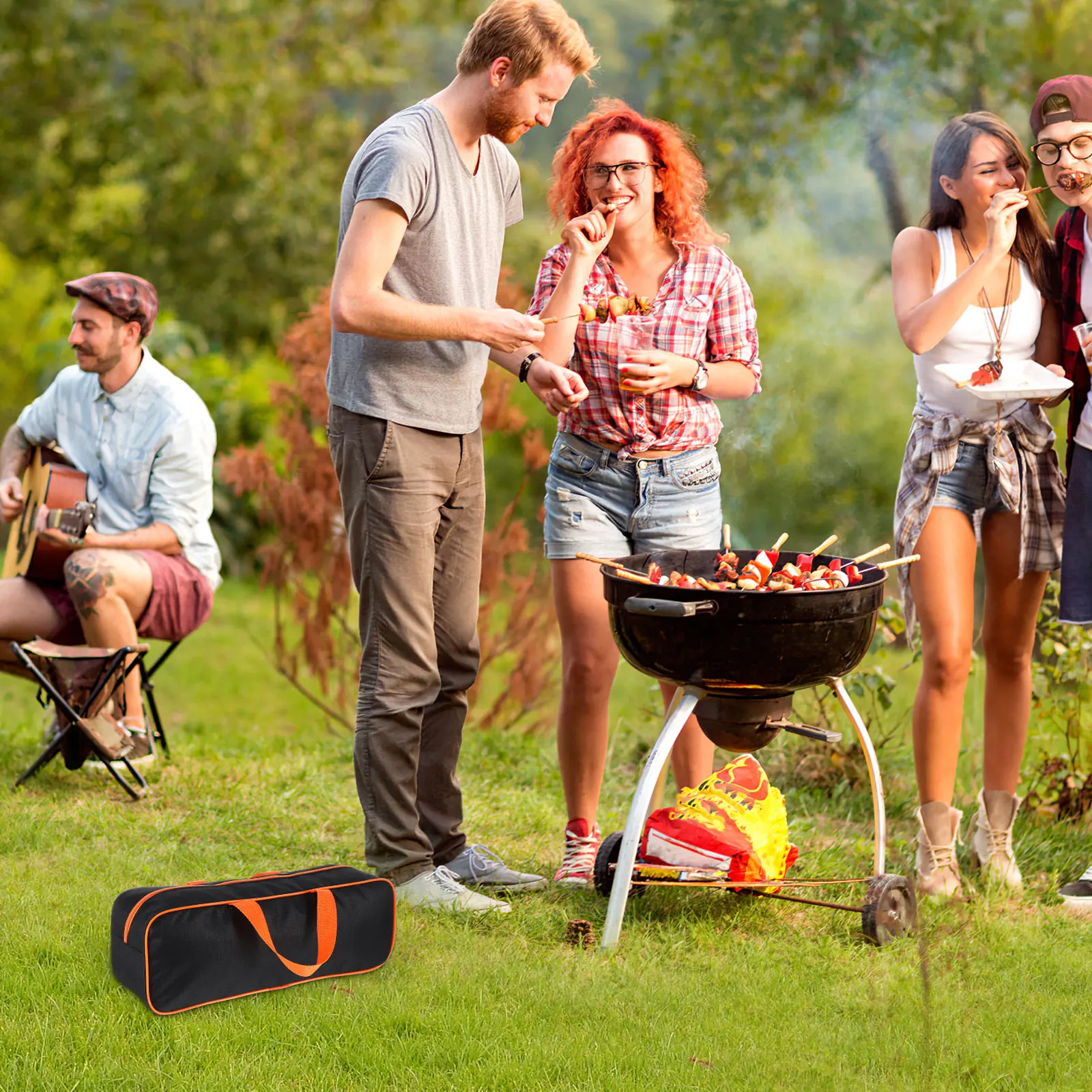 

Barbecue Tool Storage Bag Large Capacity Grill Accessories Carry Bag For Camping Picnic Bbq Party Portable Tools Organizer