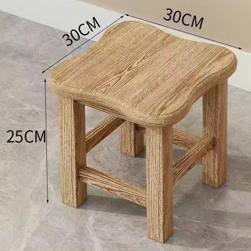 Modern Simplicity Household Solid Wood Stool Living Room Square Small Footrest Tea Table Low Stools Muebles