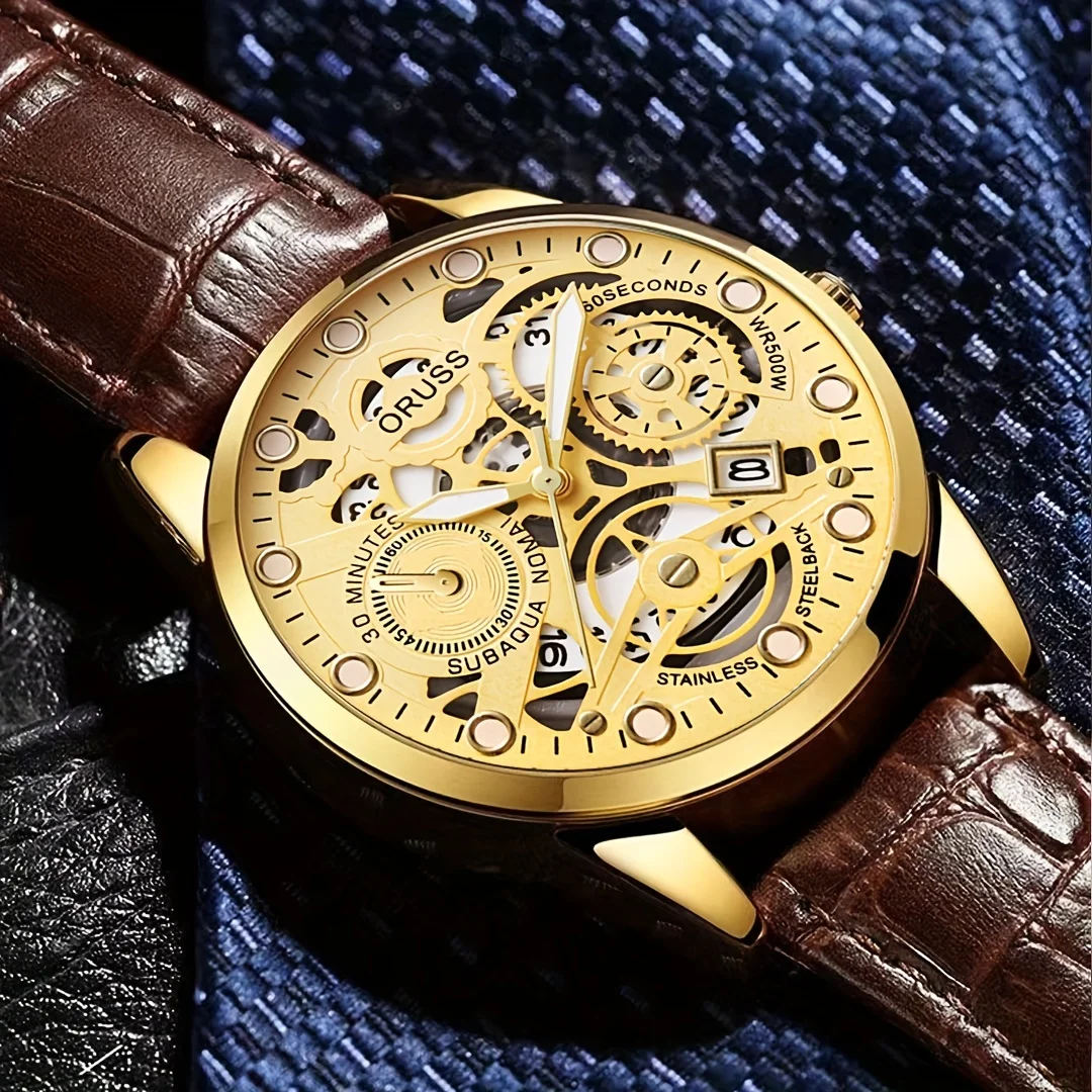 남성용 고급 가죽 벨트 시계, 모든 내구성, 패션, 개성, 비즈니스 등급, 학생 시계