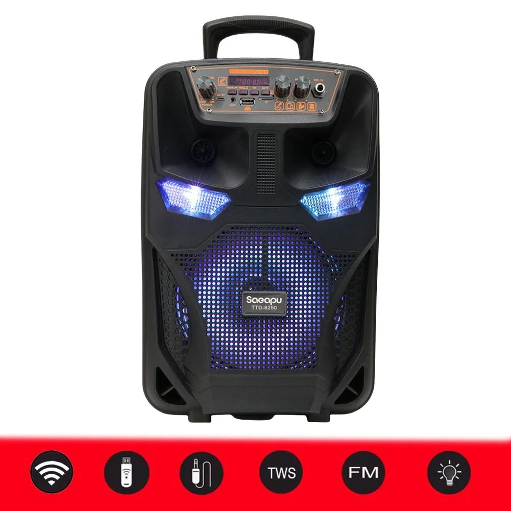 

Bluetooth-Compatible Speaker Wireless Portable Speaker Support FM Radio Subwoofer Powerful Speaker for Travel Indoor and Outdoor