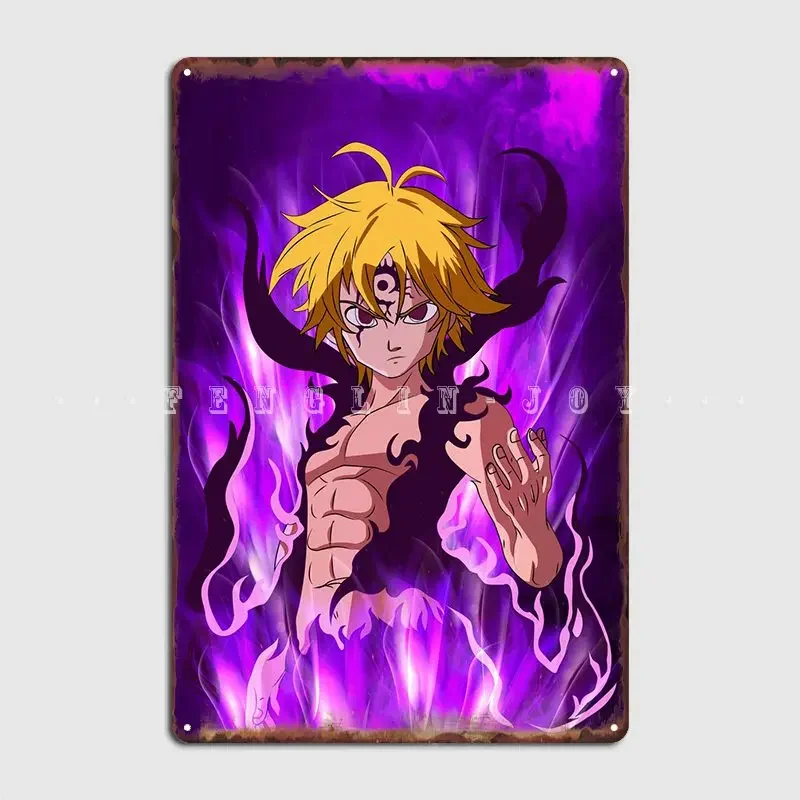 Seven Deadly Sins Meliodas Metal Sign Wall Mural Party Decoration Painting Décor Tin Sign Poster