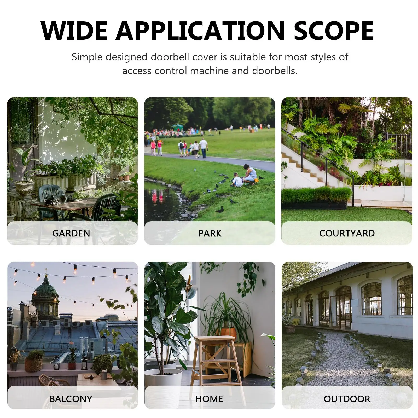 Zwarte deurbel Regendicht Waterbestendig Acryl Bescherming Shell Protector