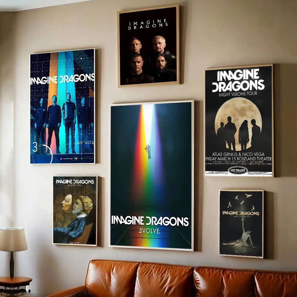 الموسيقى الساخنة تخيل التنانين ورقة بيضاء المشارك الرجعية كرافت ورقة ملصق DIY بها بنفسك غرفة بار مقهى خمر اللوحة الزخرفية #2