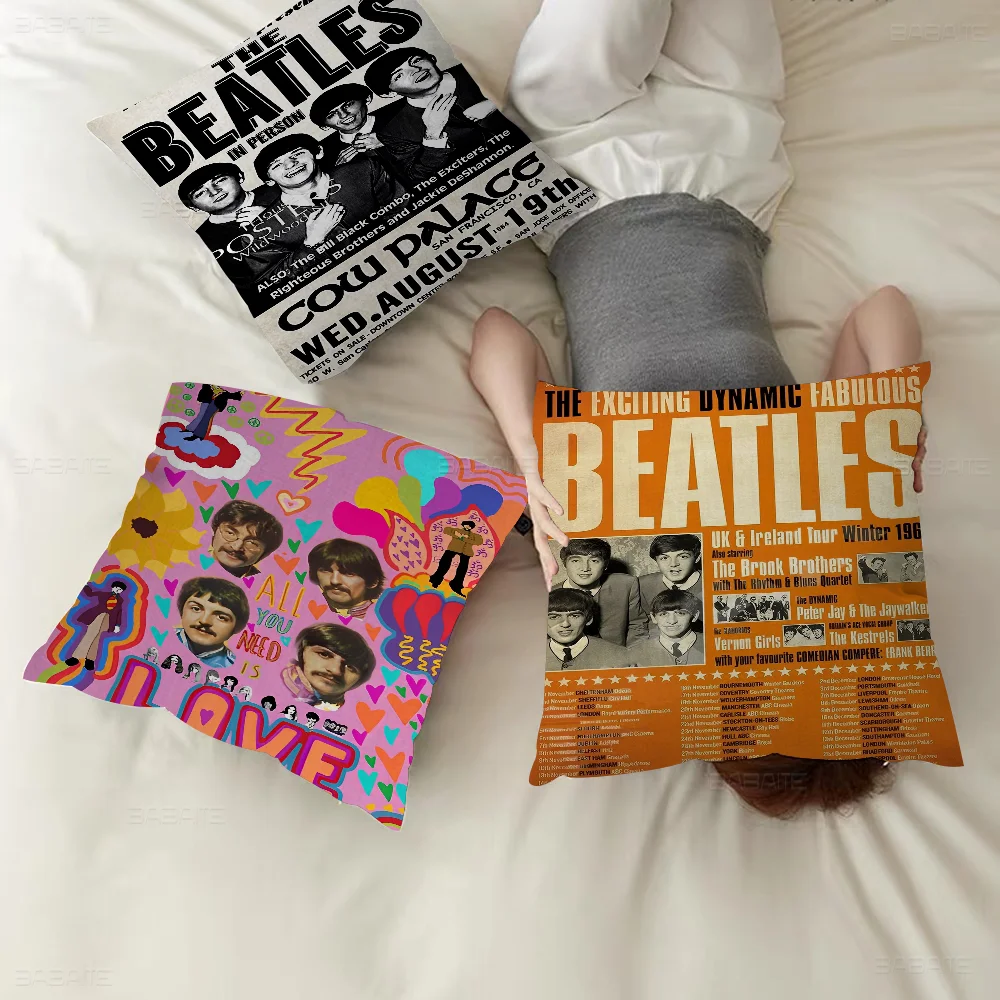 روك باند T-he-b-beatles المغني غرزة محظوظ التنين وسادة غطاء أريكة غطاء الوسادة غرفة المنزل الديكور الأطفال هدية