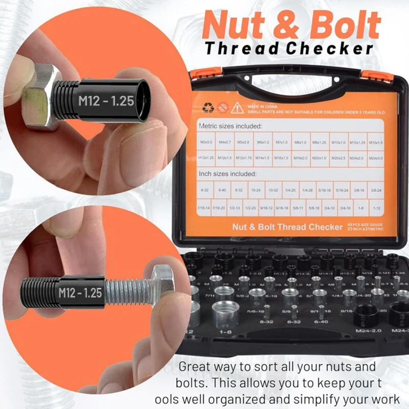 ประกอบเครื่องมือวัดเกลียว NUT Checker Bolt Checker ขนาดเมตริก NUT Checker ตรวจสอบเครื่องมือสกรู NUT NUT ASSEMBLY Tool-AT64