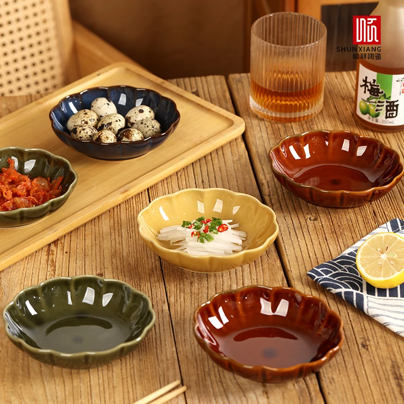 SOLECASA 花柄ディナープレート4枚セット、カラフルなレースエッジ装飾食器、家庭用