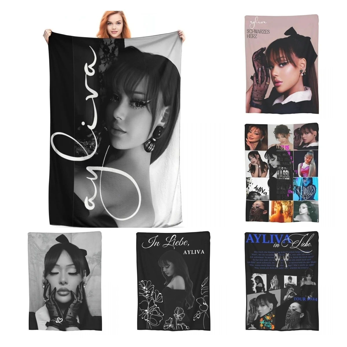 Ayliva Cool Singer Pop Music Blankets Fleece Printed Liebe Tour 2024 Cozy Lightweight Throw Blankets for Sofa Office Bedspreads