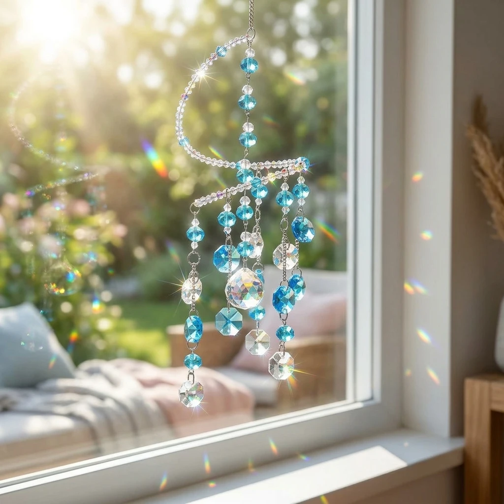 Rainbow-Making Sun Catcher High-Transparency Crystal Hanging Decor for Living Room Garden Window Prism Ornament Durable