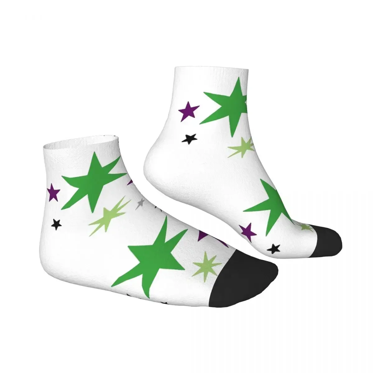 Subtle Aroace Pride Stars (green And Purple Flag) Socks Harajuku High Quality Stockings All Season Socks for Man's Woman's Gifts