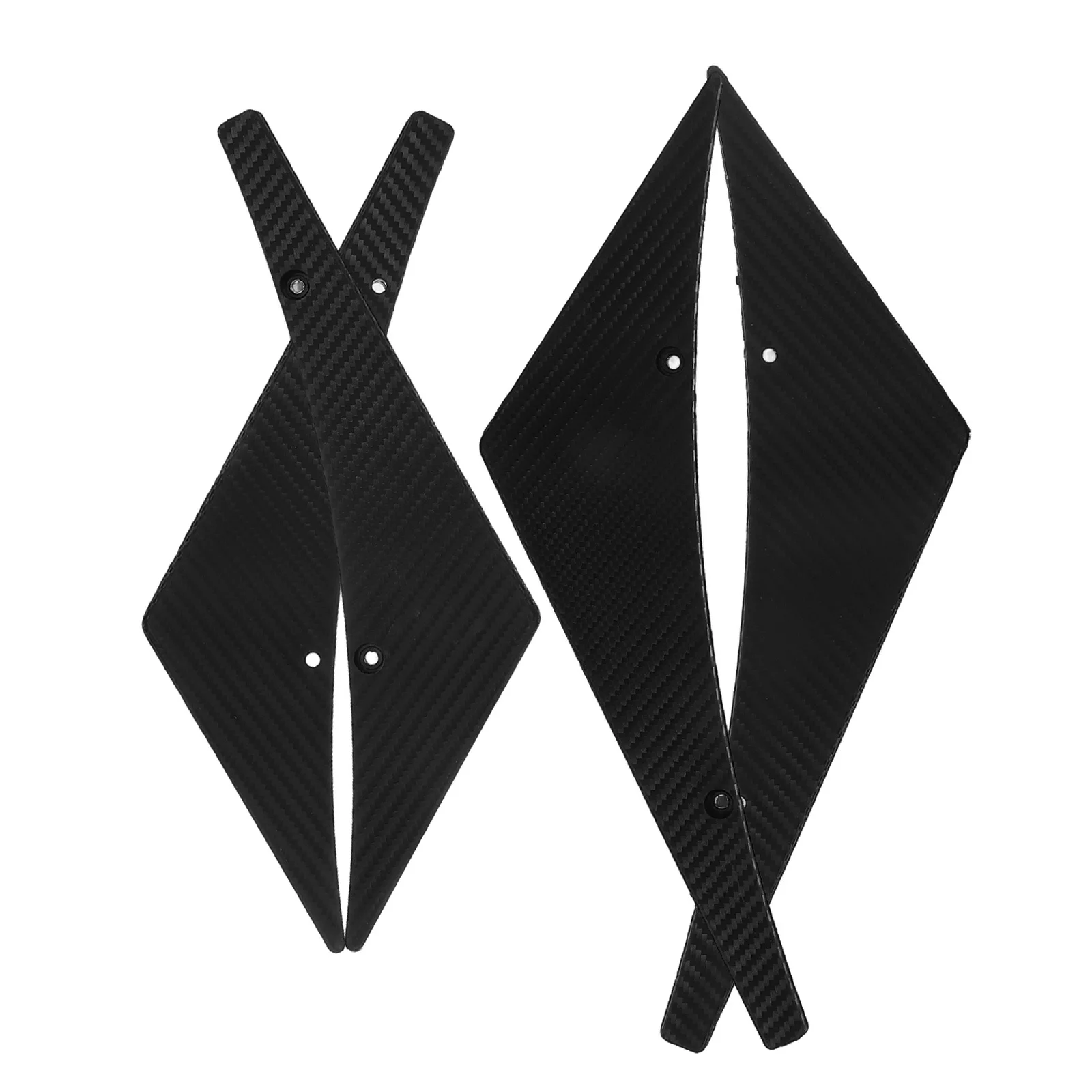 

4pcs Carbon Fiber Texture Canards Car Front Fins Lightweight Durable Enhancement Universal Auto Exterior Accessories