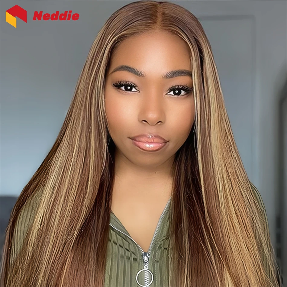 

30 Inch Highlight HD Lace Frontal Straight Wig 100% 13x6 200 Density Colored Human Hair Brazilian Cheap Wigs on Clearance Sale