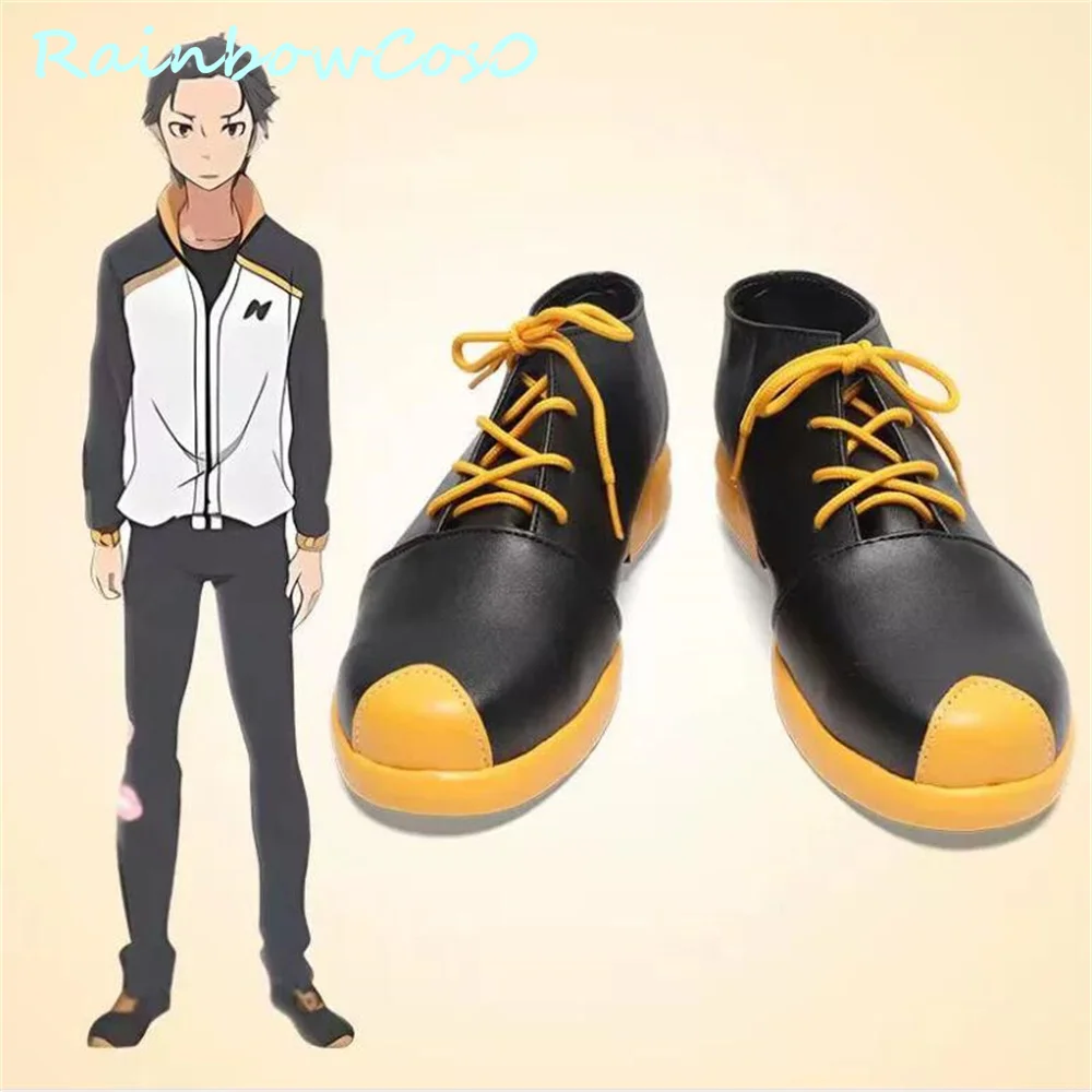 Re: Vita in un mondo diverso da zero Natsuki Subaru Scarpe Cosplay Stivali Gioco Anime Halloween Natale RainbowCos0 W3710