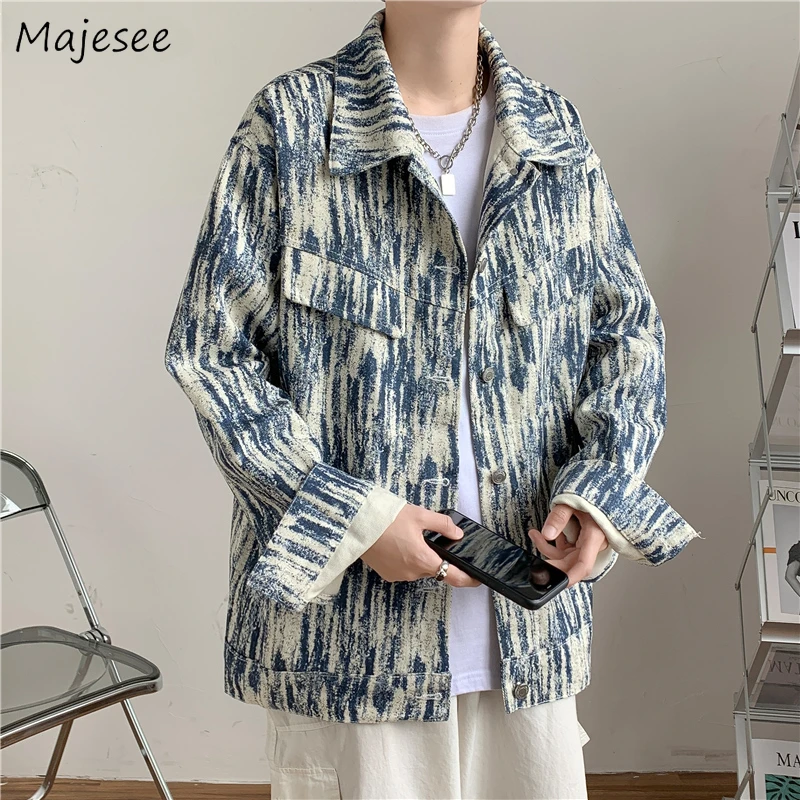 

Jackets Men Tie Dye High Street Handsome Design Cool Trendy Clothing Male Teens Popular All-match Couples Chaqueta Stylish Cozy