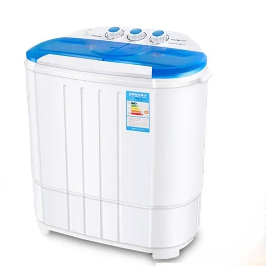 Semi-automatic Compact Washing Machine with Dual Barrels, Twin Cylinders and Drying Capability portable washer