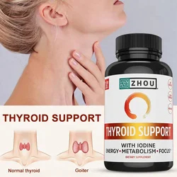 Premium Complex Capsules for Thyroid Support and Relieve Fatigue with Iodine, Magnesium, and Vitamin B12