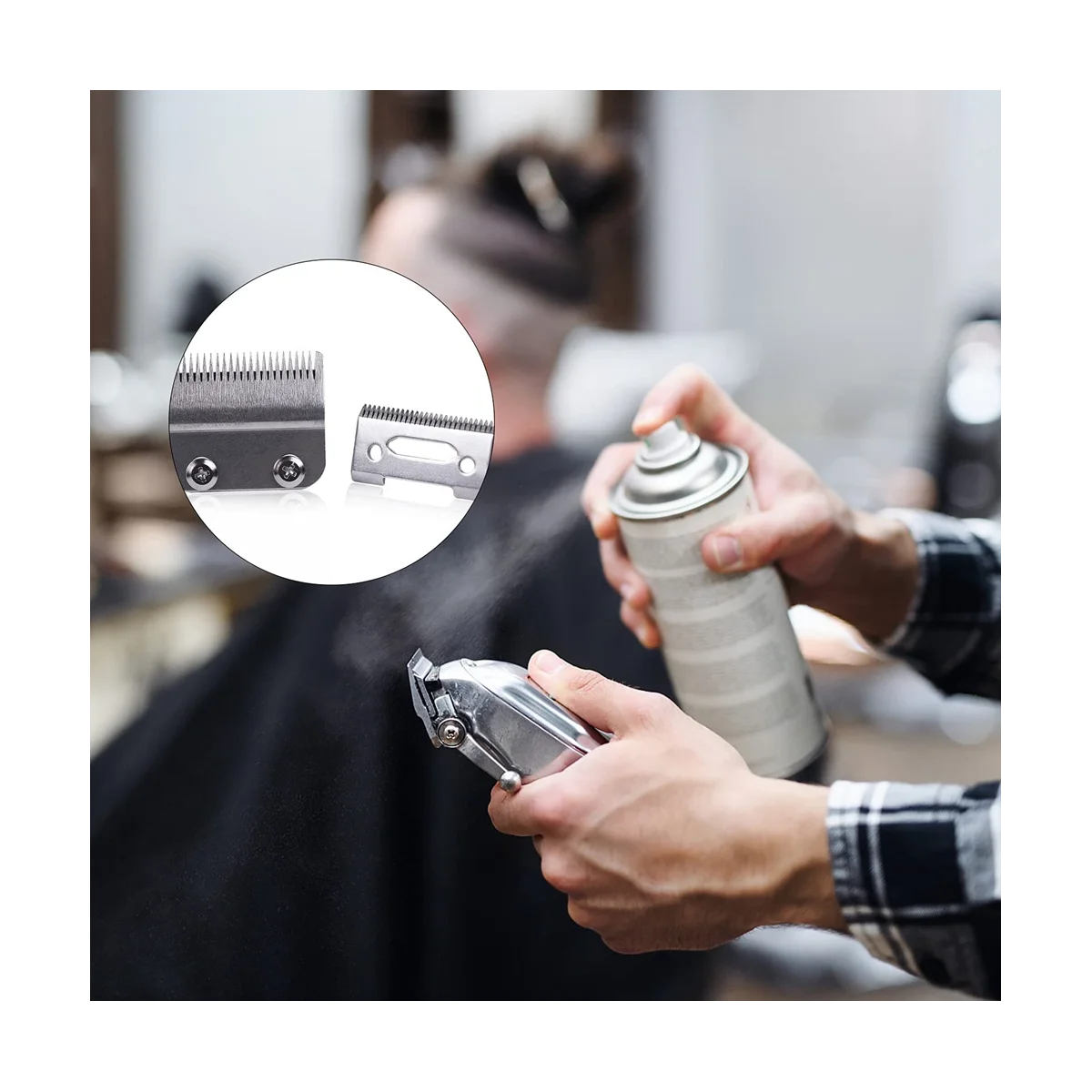 2 conjuntos de lâminas profissionais ajustáveis para máquina de cortar cabelo em aço carbono lâmina de substituição para 8148 Clipper-ABPX