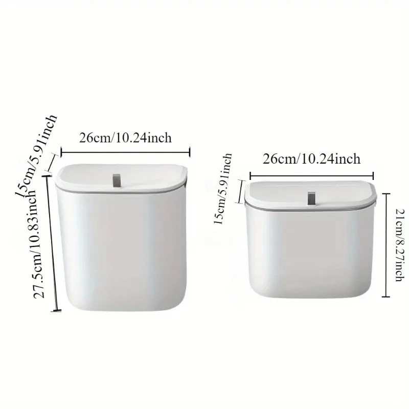 Wall Mounted Folding Trash Can with Lid for Kitchen Waste Bin Durable Plastic Garbage Container Household Waste Paper Basket