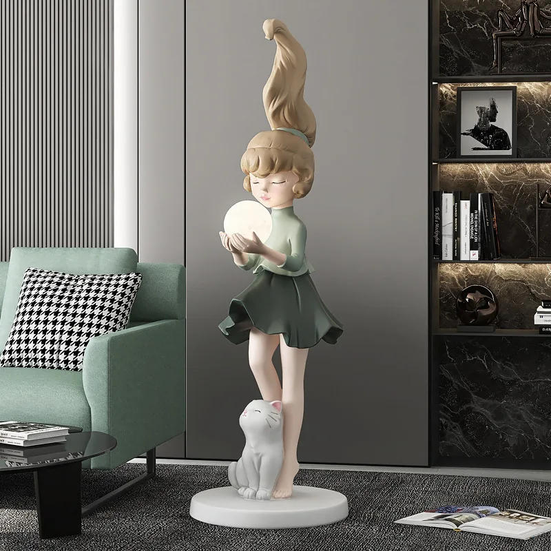 Luxury Home Decoration Living Room Furnishing Ornament Interior Figurine Girl Statue Creative Angel Housewarming Gift Home Decor