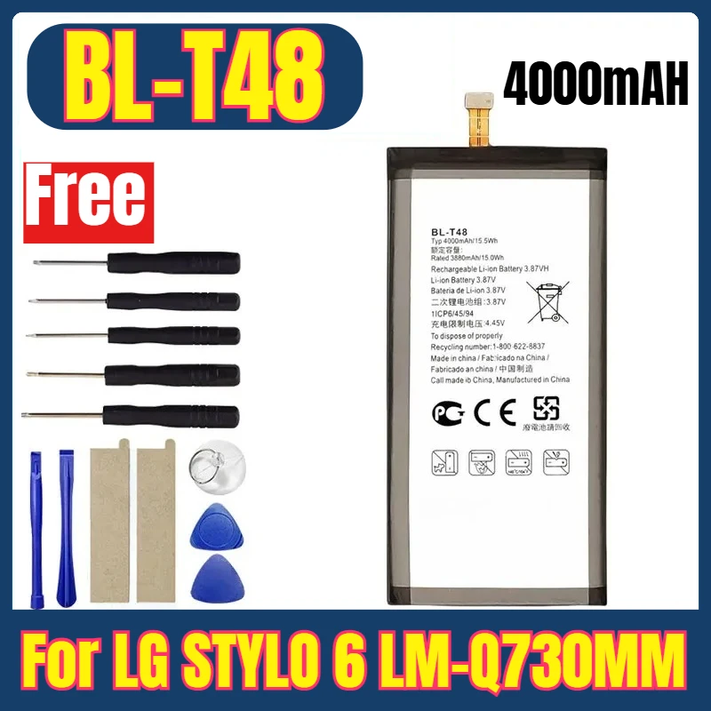 

BL-T48 4000mAH Mobile Phone Batteries for LG STYLO 6 LM-Q730MM+Tools