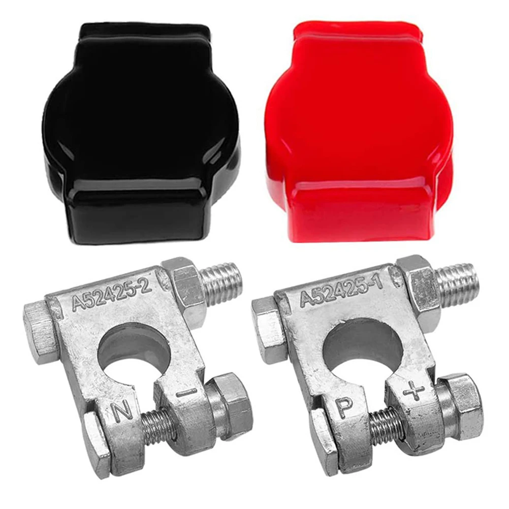 

1 set Terminal Kit Lead Alloy Post Clamps Car Truck Boat Storage Fast Conductivity Protective Cover Set for Vehicles
