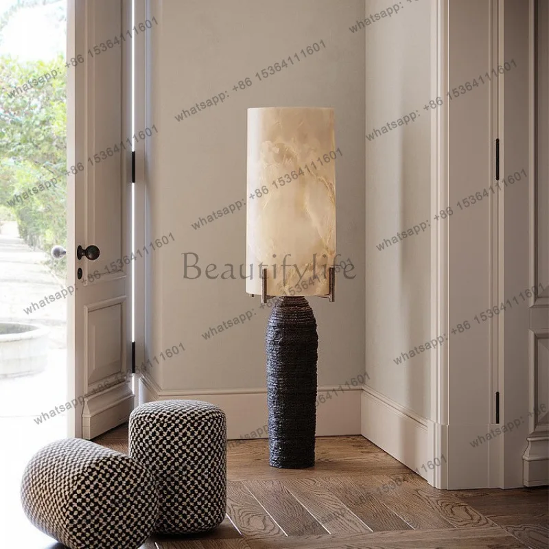Wabi sand wind imitation marble floor luminous ornament American retro hotel B & B exhibition hall bedside decoration