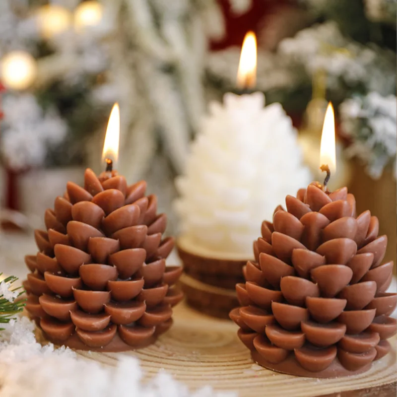 Creative Pinecone Scented Candles Handmade Christmas Pinecone Shaped Birthday Candle