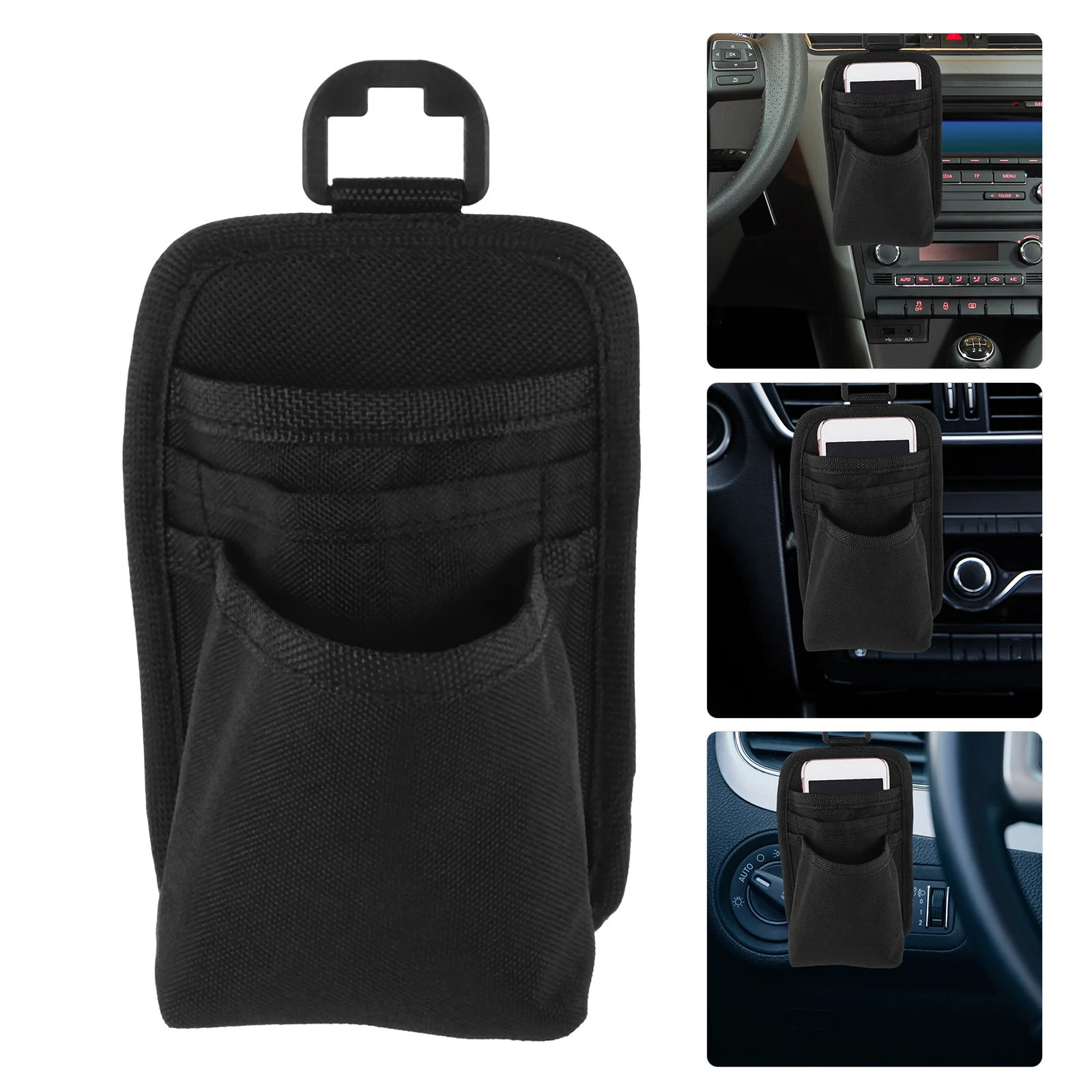 

Car Vent Storage Organizer Oxford Cloth Multi-Function Phone Holder Pouch For Keys Coins Sunglasses Pens Documents Car