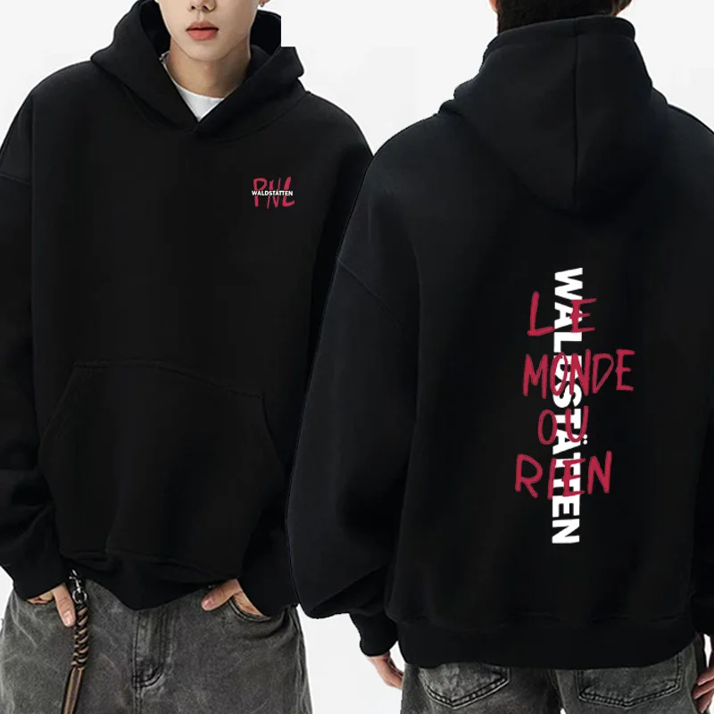 

Rapper PNL Que La Famille Le Monde Chico Album 2025 printed Hoodie Men Women Fashion Hip Hop Long sleeve Fleece Pullover Unisex