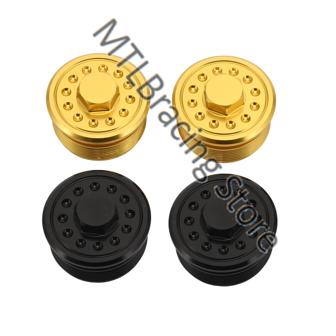 Black/Gold Front Preload Fork Caps Upper Bolts For HONDA CB600F Hornet 2007-2008 51454-MFG-D01