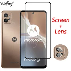 Cubierta completa de vidrio templado para Motorola Moto G32, Protector de pantalla para Moto G32, G22, G52, G54, G84, E32S, vidrio para cámara