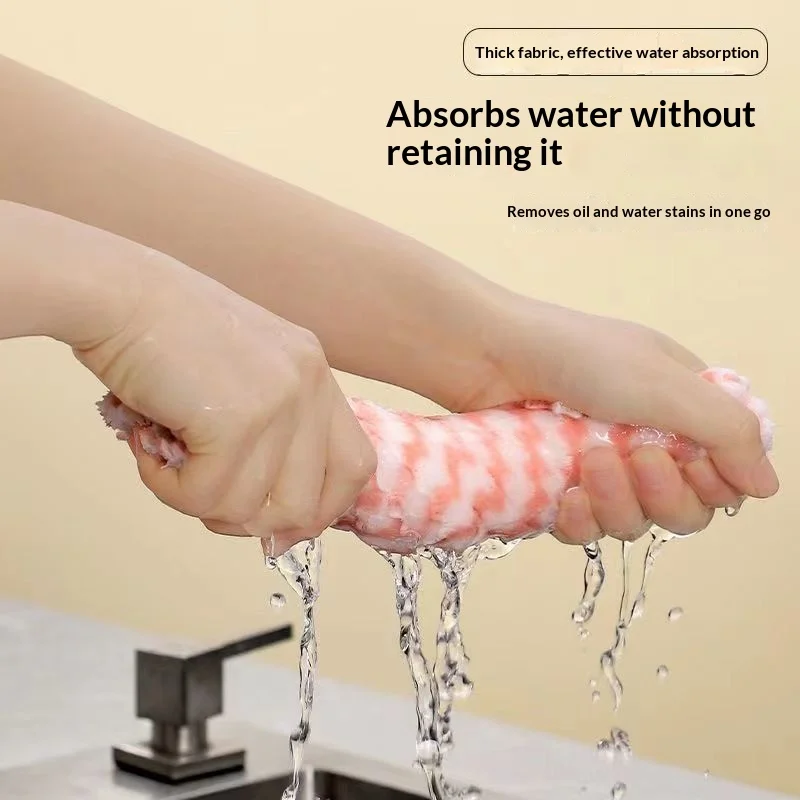 2/7/9PCS Thickened Velvet Microfiber Dish Cloth High Absorbent Scouring Kitchen Dish Rags Household Cleaning Wipe Towel