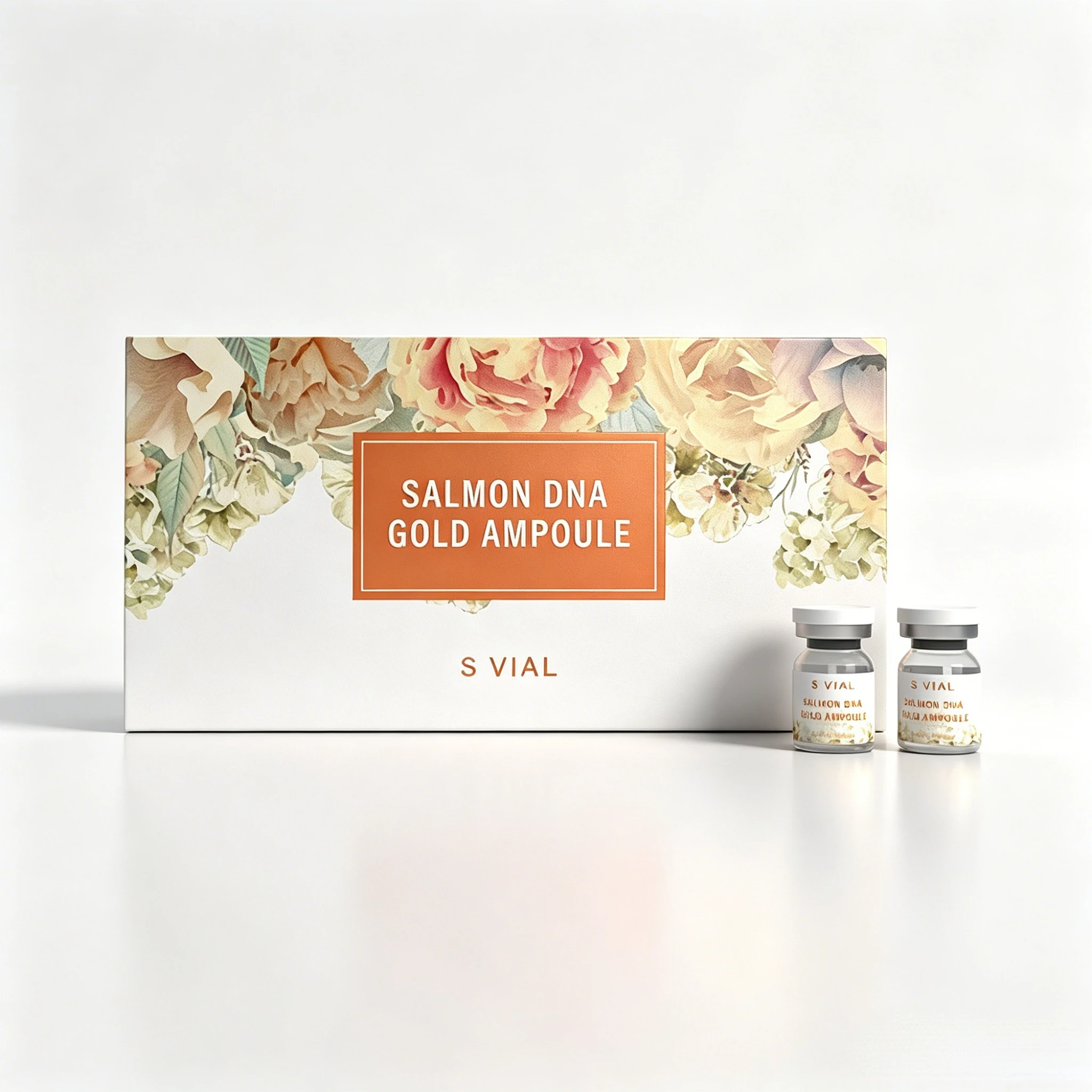 Kit de Sérum Potencializador de Pele com Ampola de Ouro e DNA de Salmão, Essência para Microagulhamento, para Iluminação, Hidratação, Brilho Natural e Cuidado Rejuvenescedor da Pele