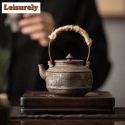 Japanese Kiln Change Gilded Iron Glaze Teapot Boutique Lifting Beam Pot Household Tea Maker Kettle Kung Fu Tea Teaware Ornaments