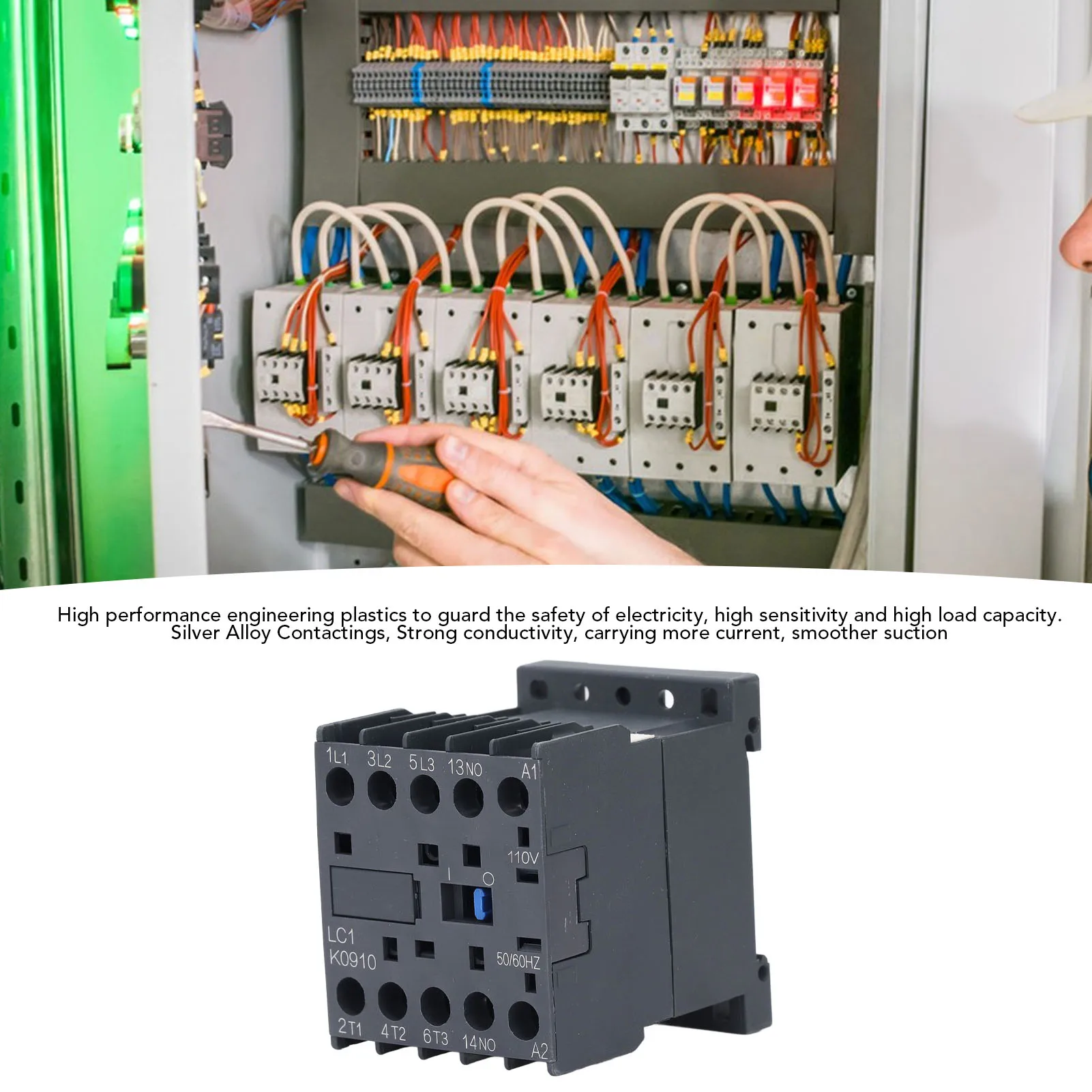 

K Type AC Contactor PC Flame Retardant Housing 1 Normally Open K Type AC Contactor 9A Compact AC Contactor K Type AC Contactor