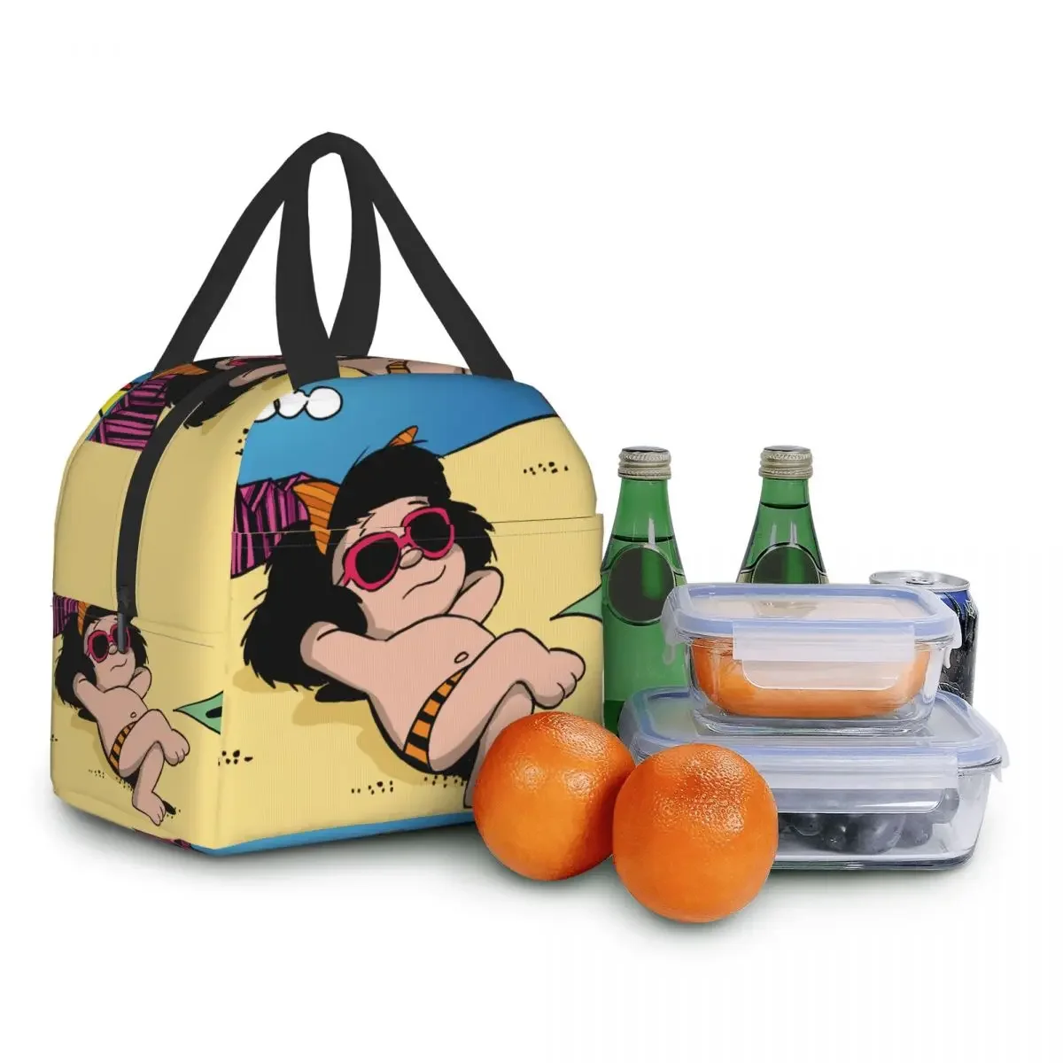 Funny Mafalda Lunch Bag Thermal Cooler Insulated Lunch Box for Men Women Kids School Office Food Camping Travel Picnic Bags