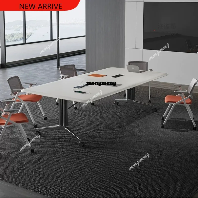 H132 Folding conference table movable splicing training strip retractable office table and chair combination reception negotiati