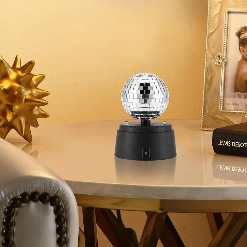 Mirror Disco Ball Light Disco Ball Night Light Small Battery Powered Dance Stage Light Mirror Disco Ball Party Decoration Light
