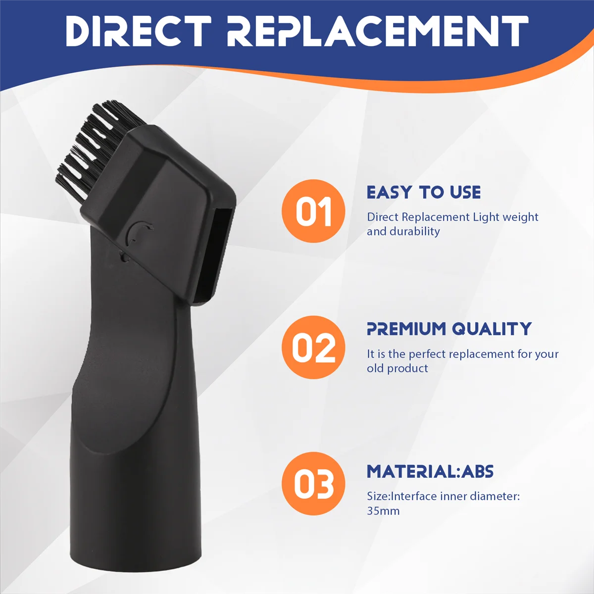 ABBR Flat Suction Brush Head 35mm Nozzle Universal Cleaning Brush Corner Dust Cleaning Tool Vacuum Cleaner Attachments Parts