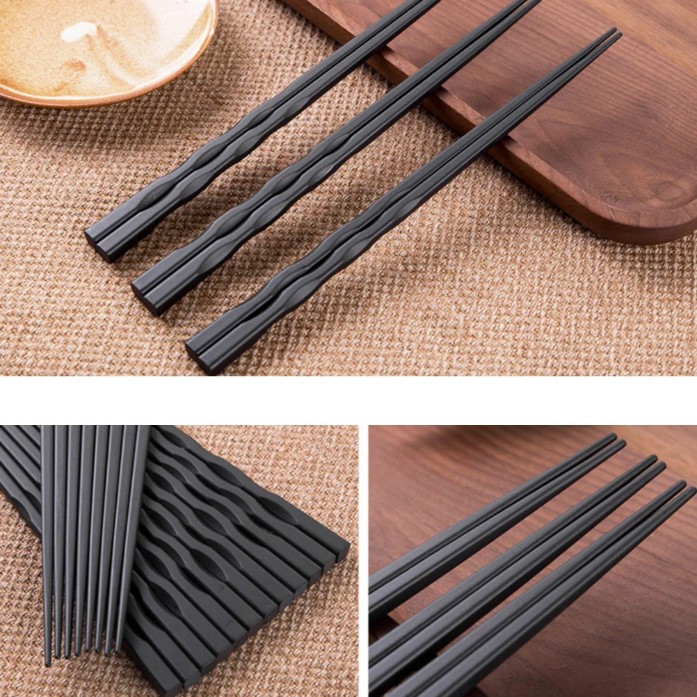 

5pcs Japanese Style Hexagonal Chopsticks 24Cm Reusable Non-Slip Fiberglass Luxury Dinnerware Home Use Gift Storage Organizer