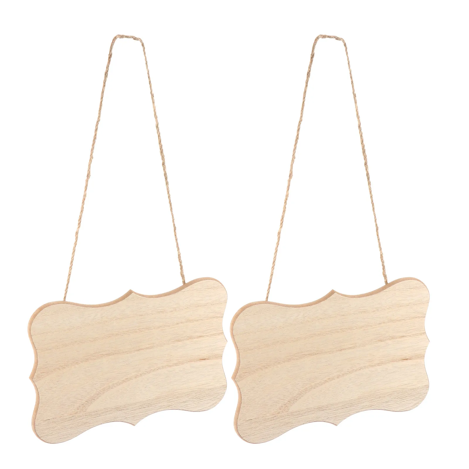 2Pcs Eco-Friendly Wooden Plaque Fine Crafted DIY Carving Painting Accessory for Reminders Notices Wood Plaque Wood Sign