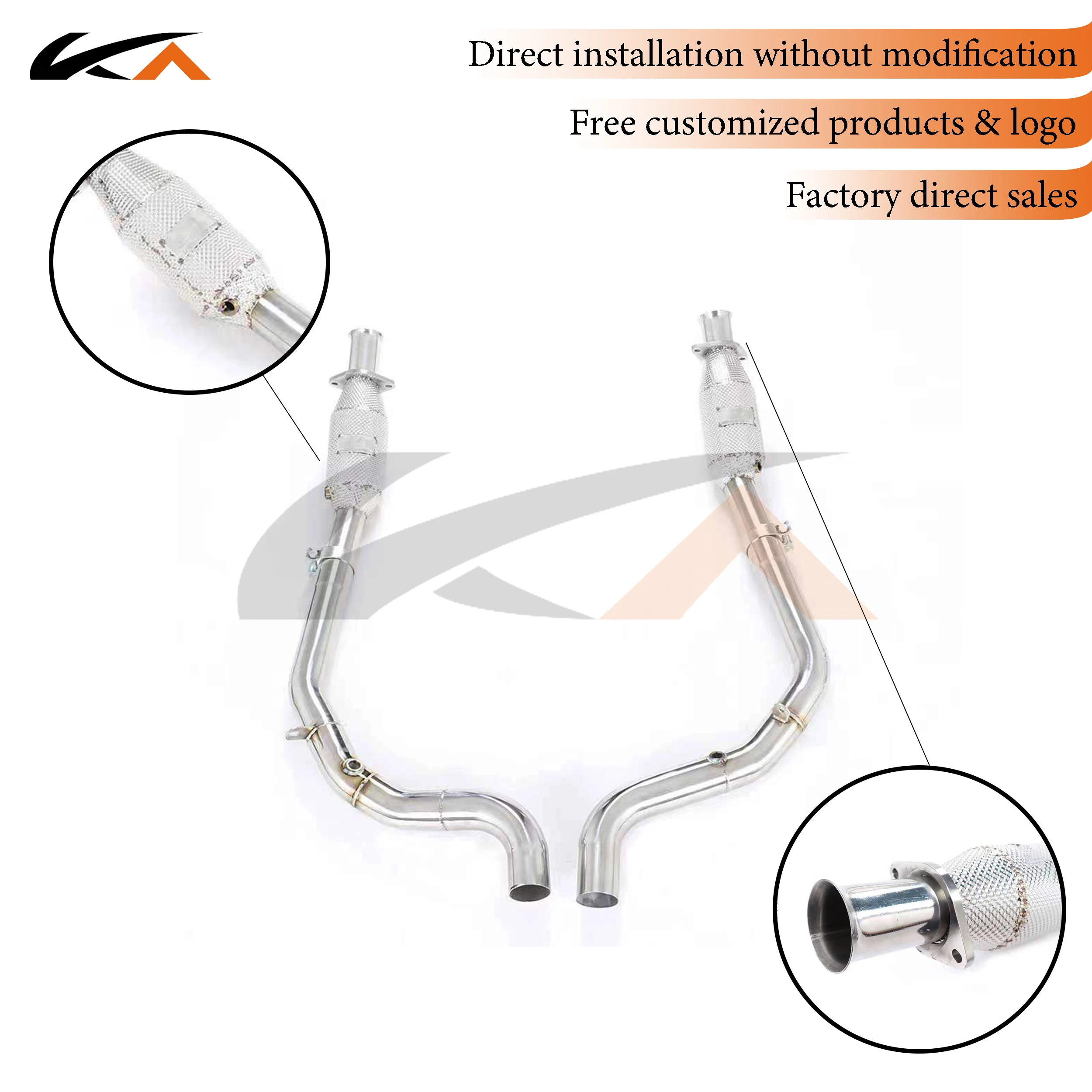 

KA Tuning downpipe exhaust for land rover range rover 3.0t axle pipe performance parts heat shield catalysis