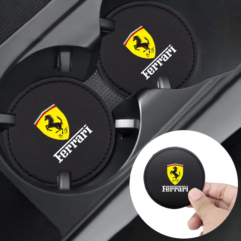 

2PCS Car Styling Coaster Non-Slip Water Cup Mat Anti-Slip Pad For Ferrari 308 GT4 328 GTB GTS F355 360 Modena F430 458ltalia 488