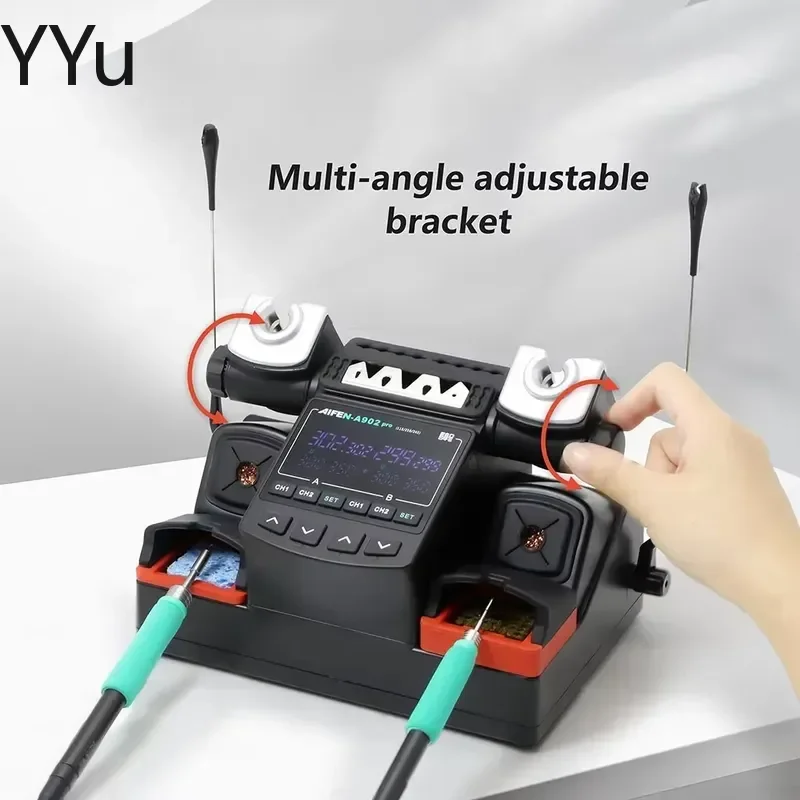 for A902PRO Soldering Station C115 C210 C245 Double Welding Rework Tools for Cell Phone PCB IC Repair Hot Air Gun Kit