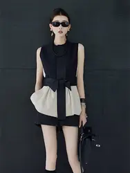 Women's Short Sets 2 Pieces Black Business Female Shorts Light Cheap And Stylish Hot Offers Korean Style Tailoring Ensembles